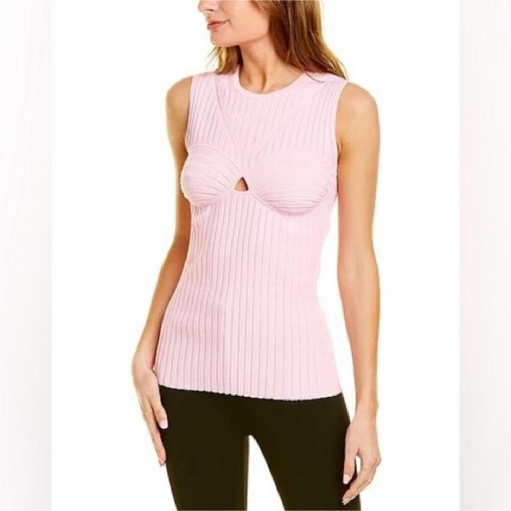 Helmut lang pink ribbed knit